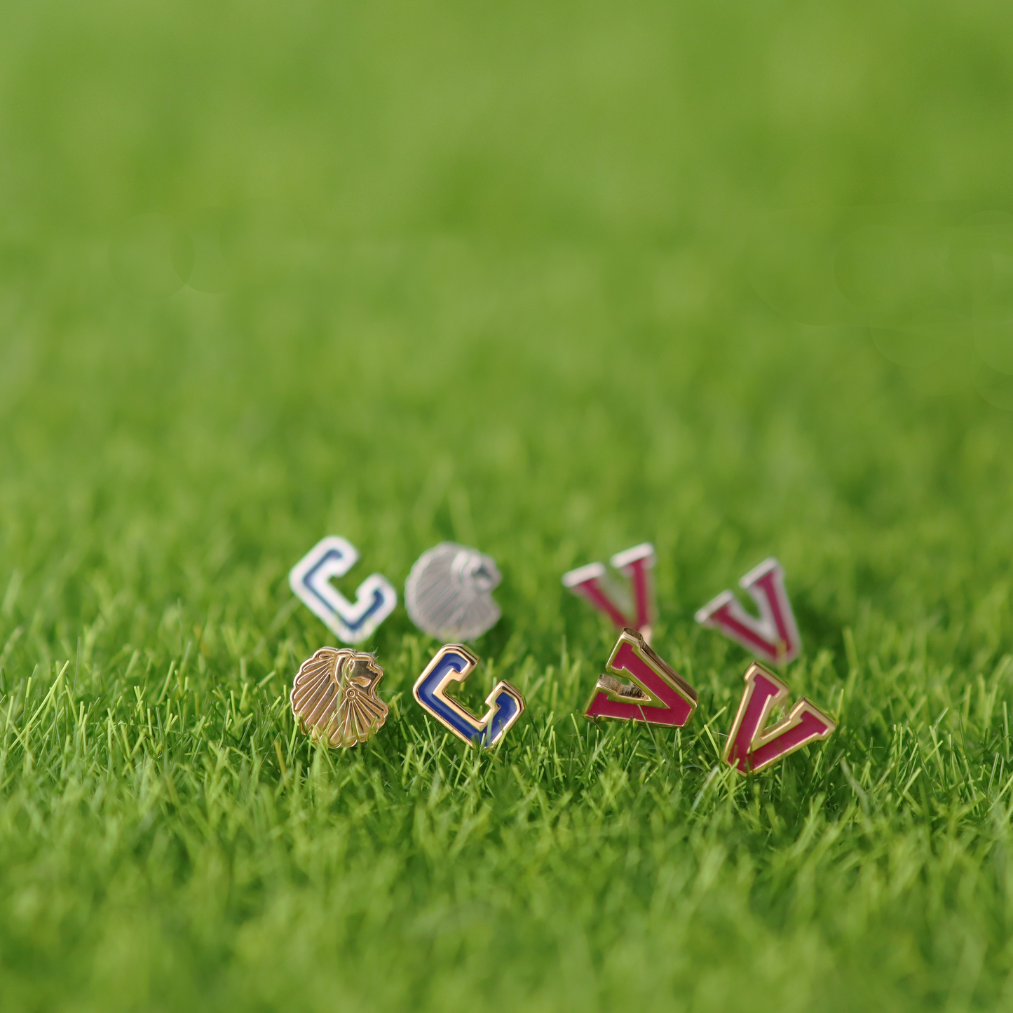 Verona Letterman Stud Earrings