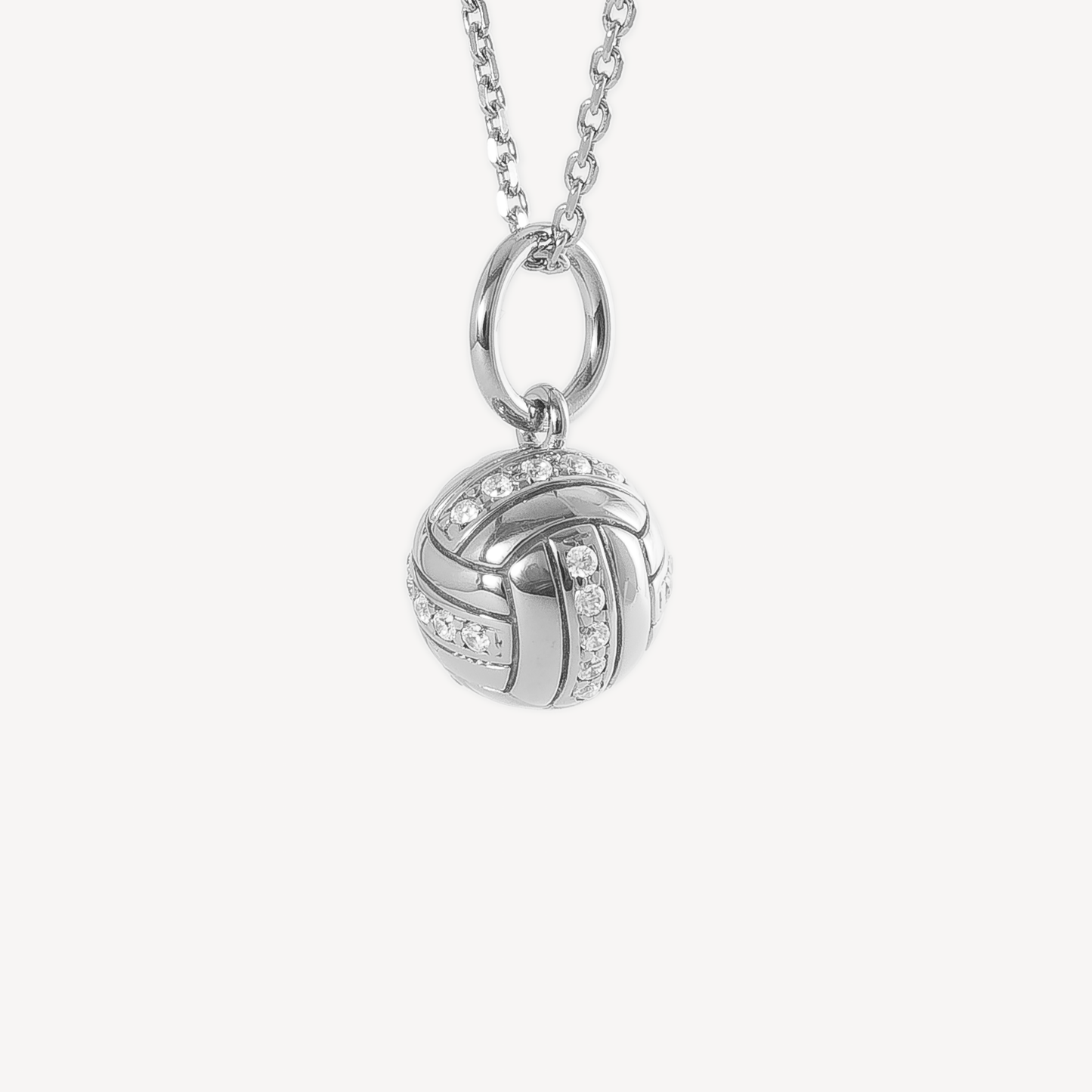 Silver Maverick Volleyball Necklace