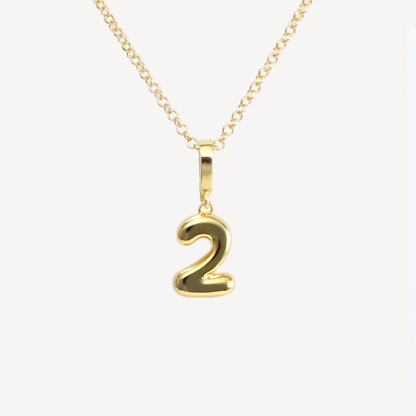 Cloud Initial Number Necklace