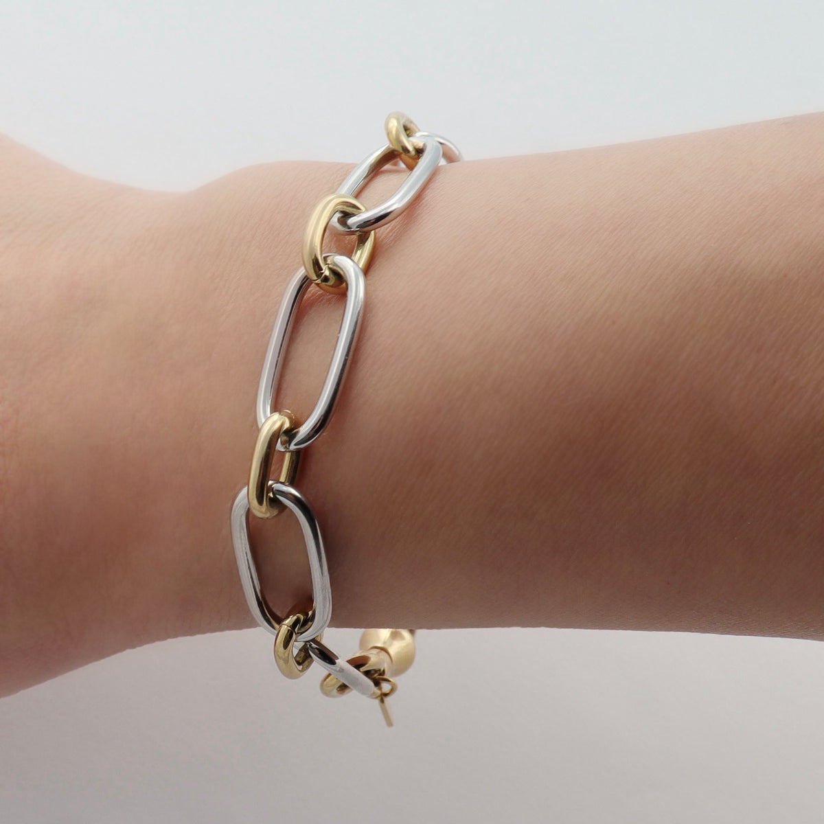 Two Toned Lauren Oversized Link Bracelet