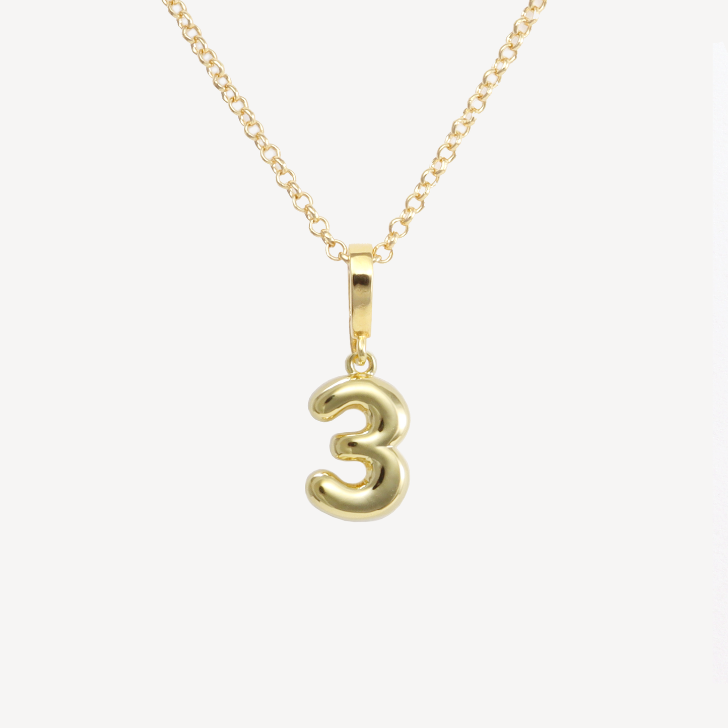 Cloud Initial Number Necklace