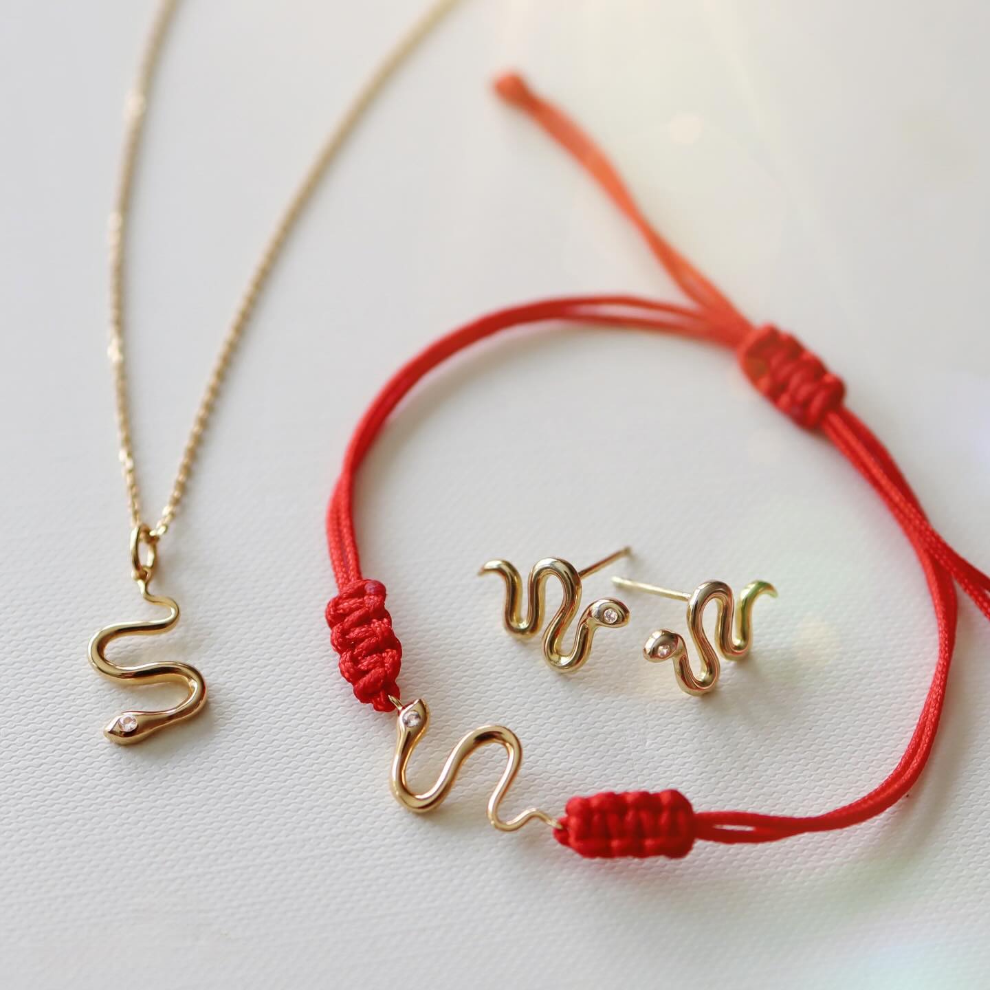 Red Corded Snake Bracelet