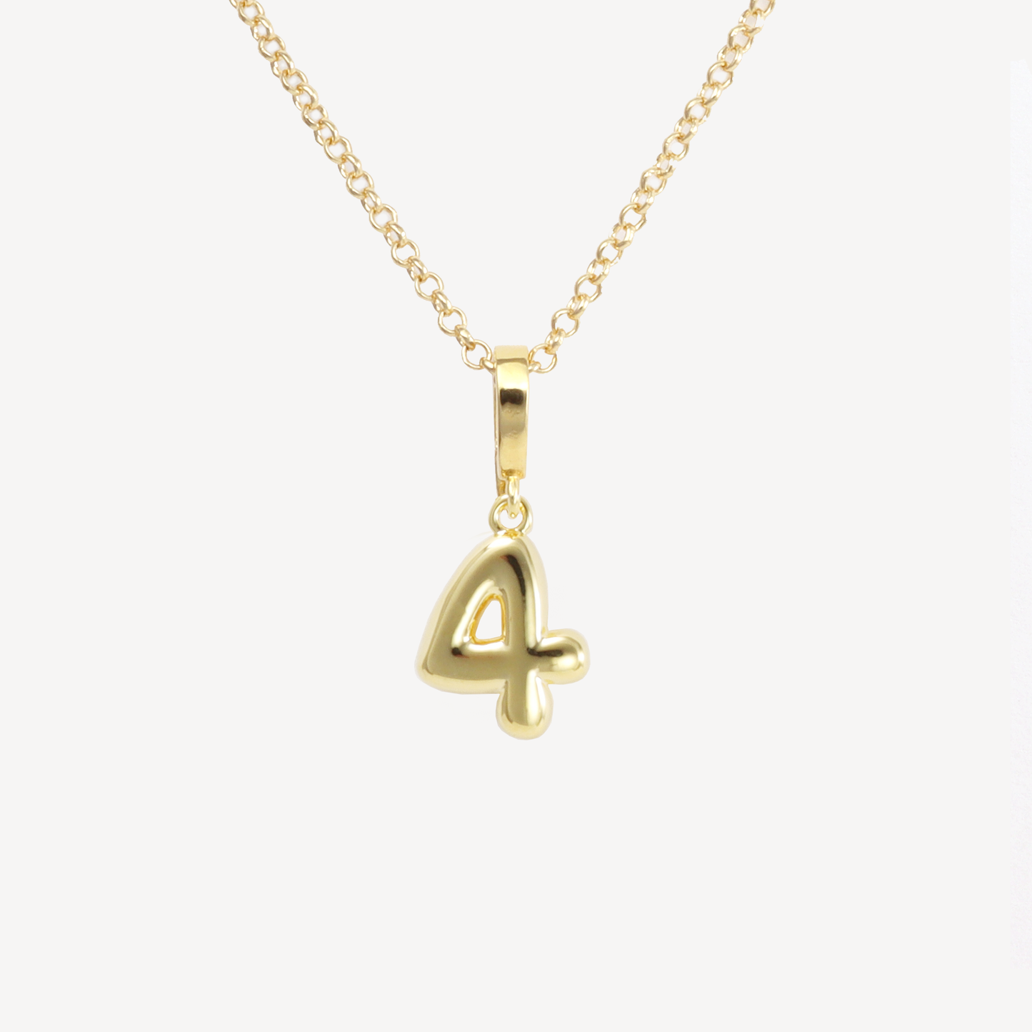 Cloud Initial Number Necklace