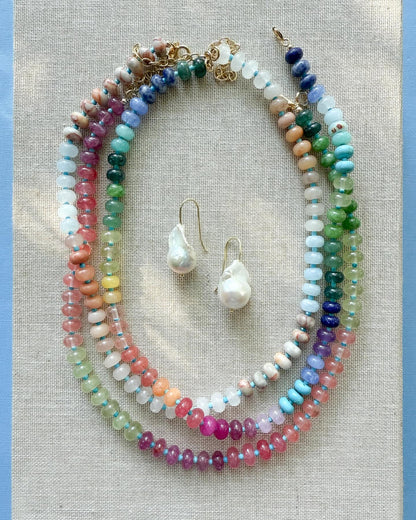 Rainbow Jade Beaded Necklace