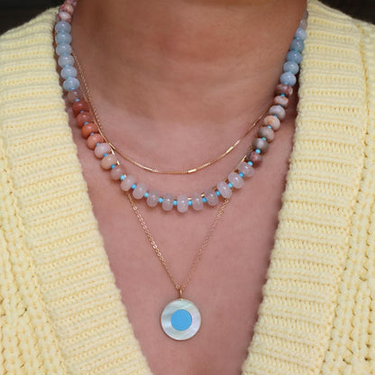 Neutral Rainbow Jade Beaded Necklace