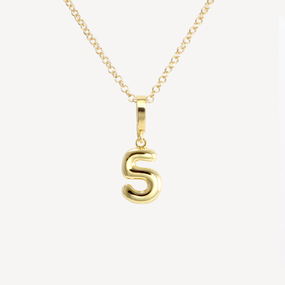 Cloud Initial Number Necklace