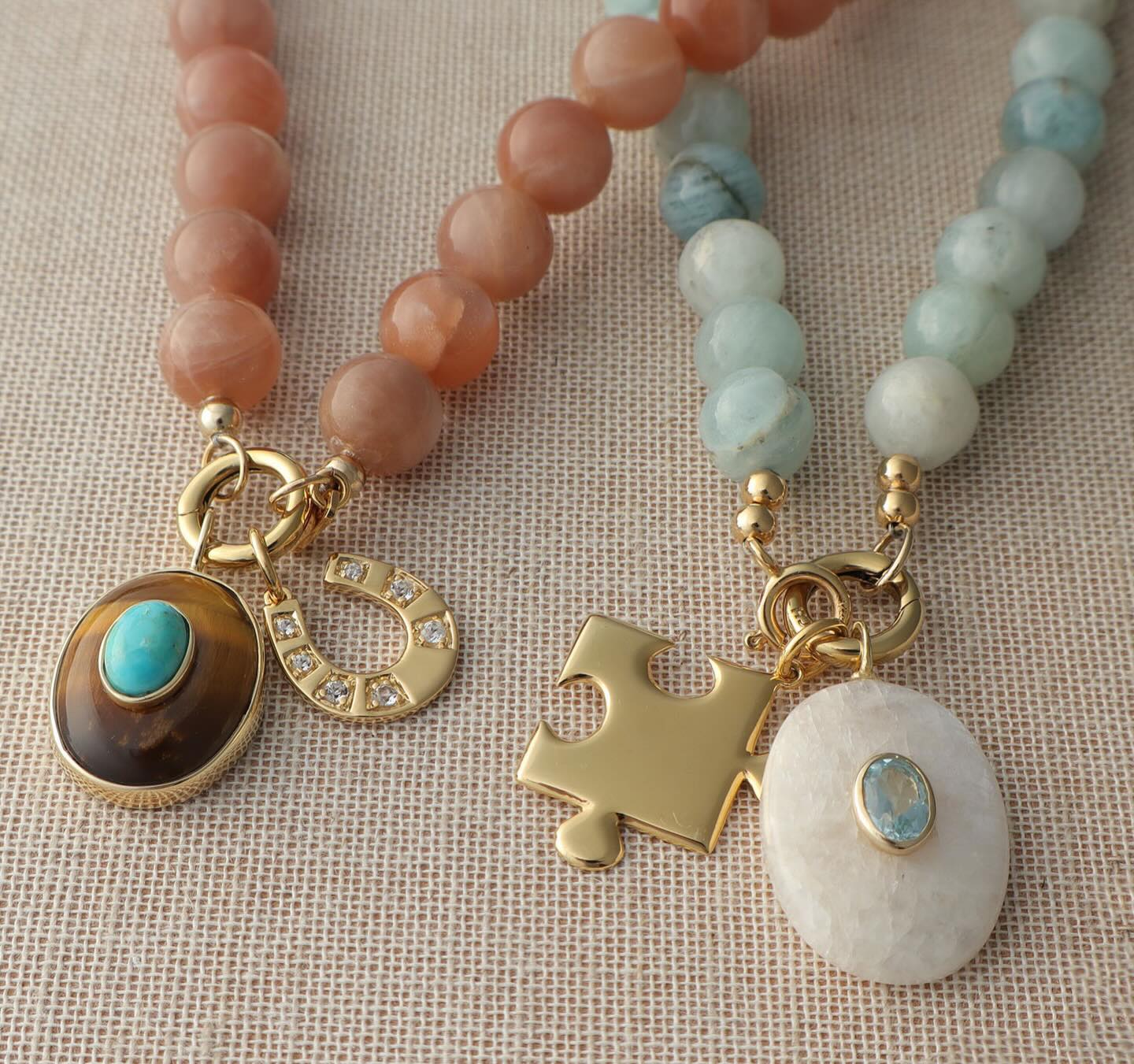 Large Sol Tigers Eye and Turquoise Pendant