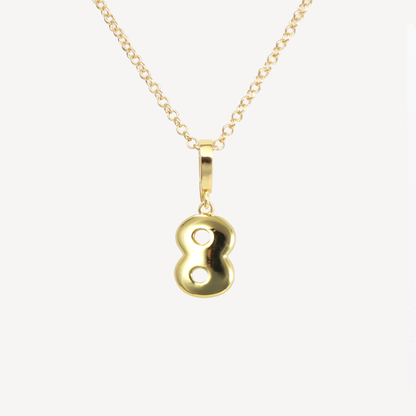 Cloud Initial Number Necklace