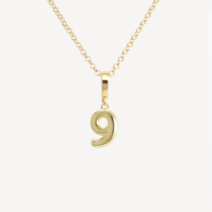 Cloud Initial Number Necklace