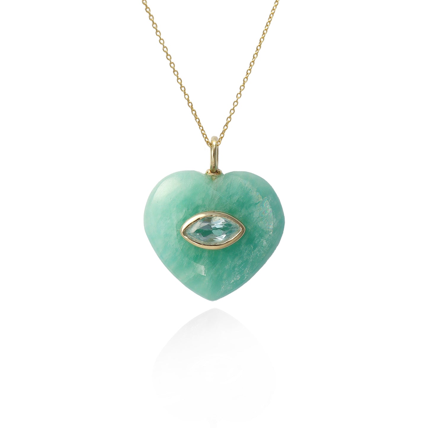 Medium Amie Amazonite Marquis Heart Pendant