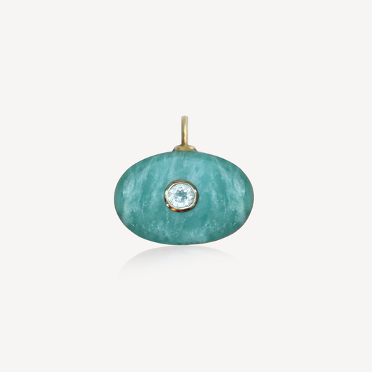Amie Oval Amazonite Pendant (No Chain)