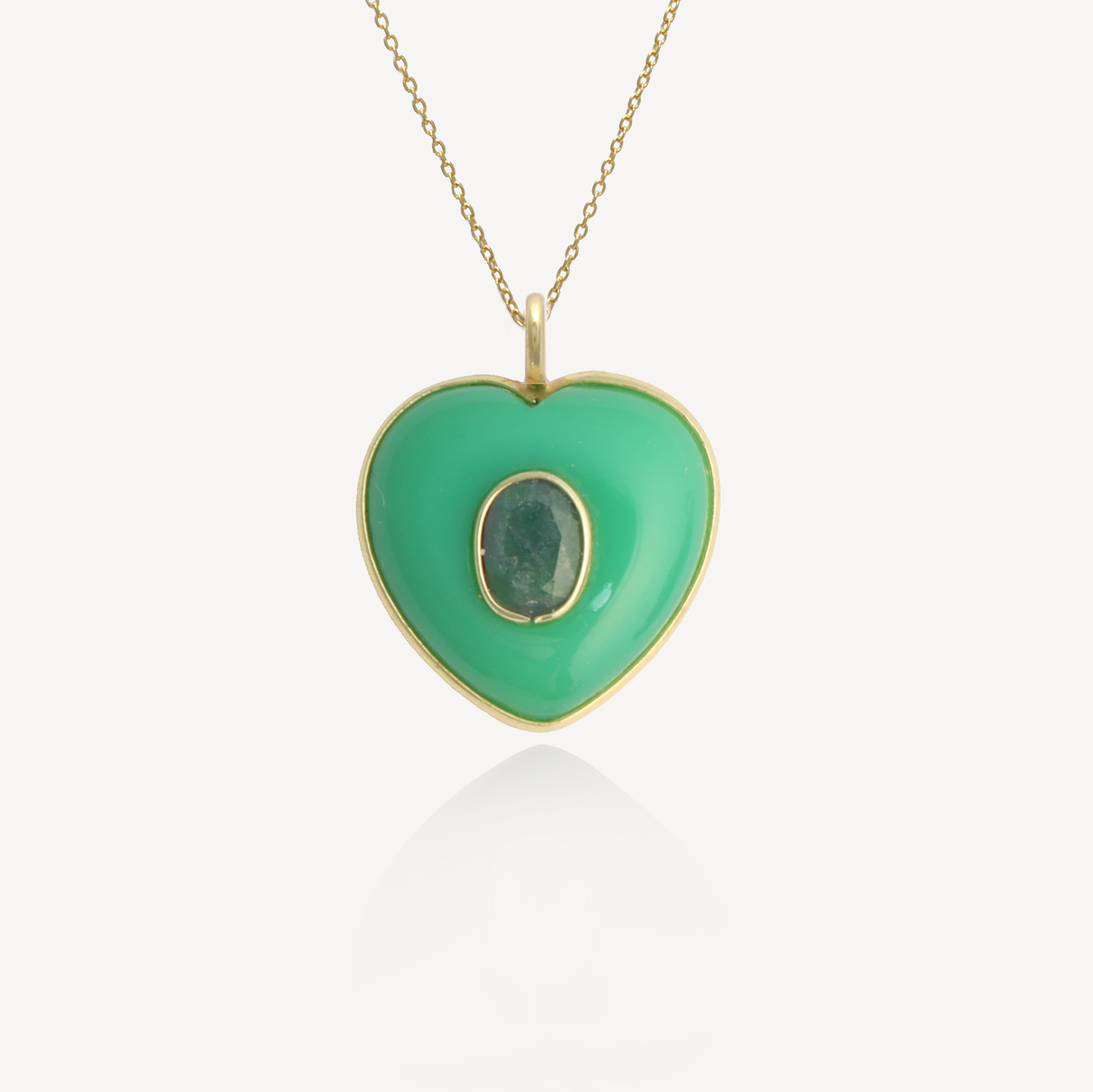 Medium Amie Chrysoprase Heart Pendant