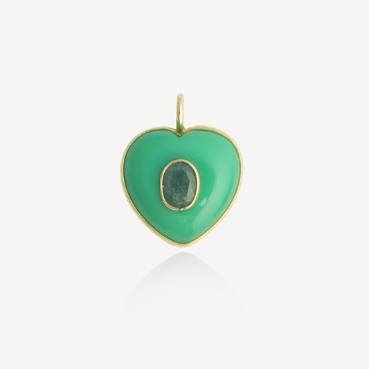Medium Amie Chrysoprase Heart Pendant