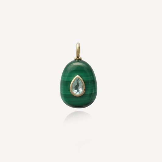 Medium Amie Egg Malachite Pendant