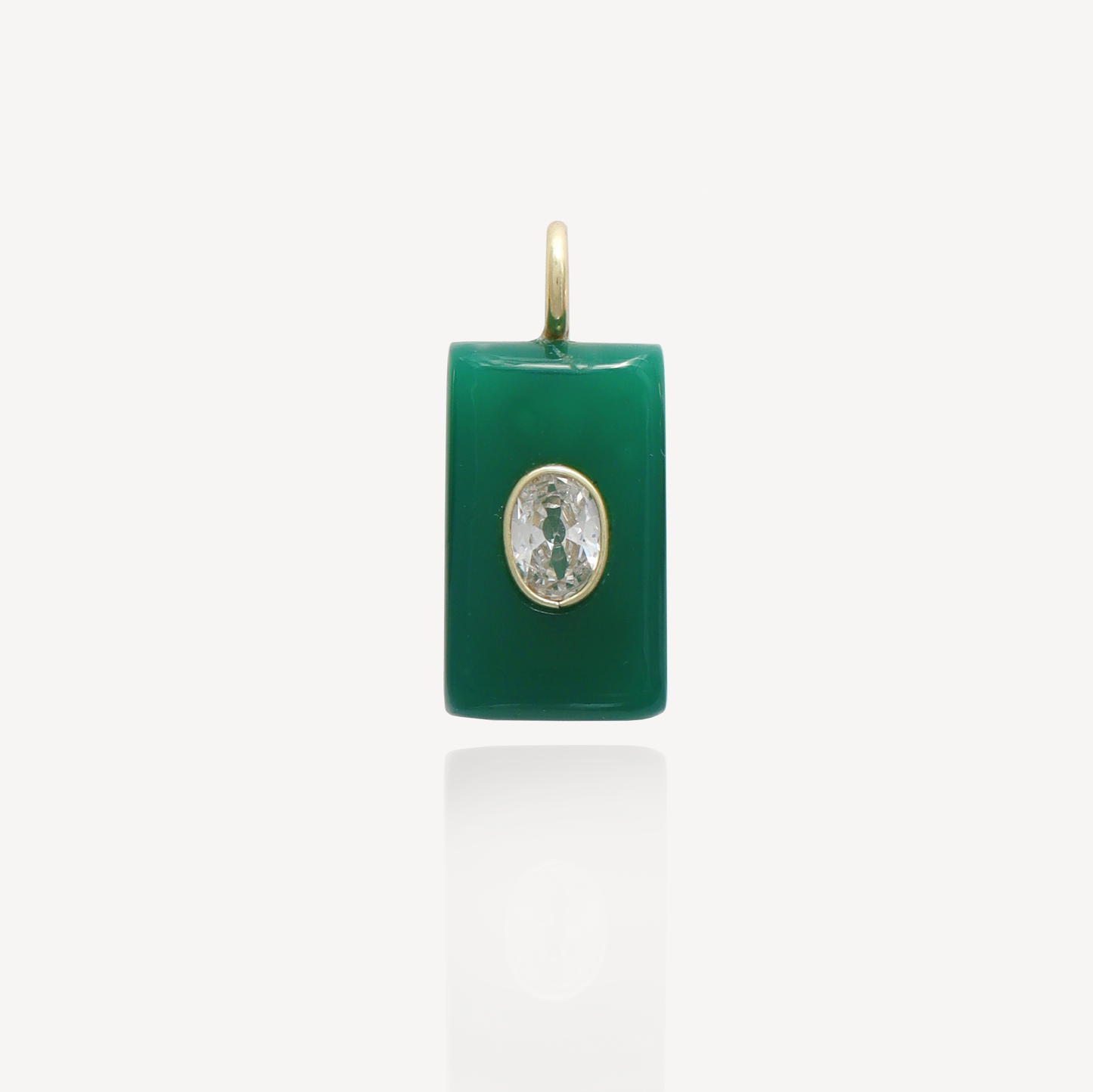 Medium Amie Green Onyx with White Topaz Pendant