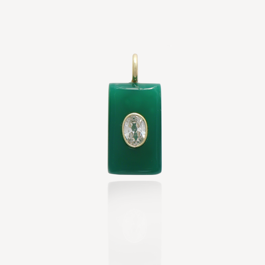 Medium Amie Green Onyx with White Topaz Pendant