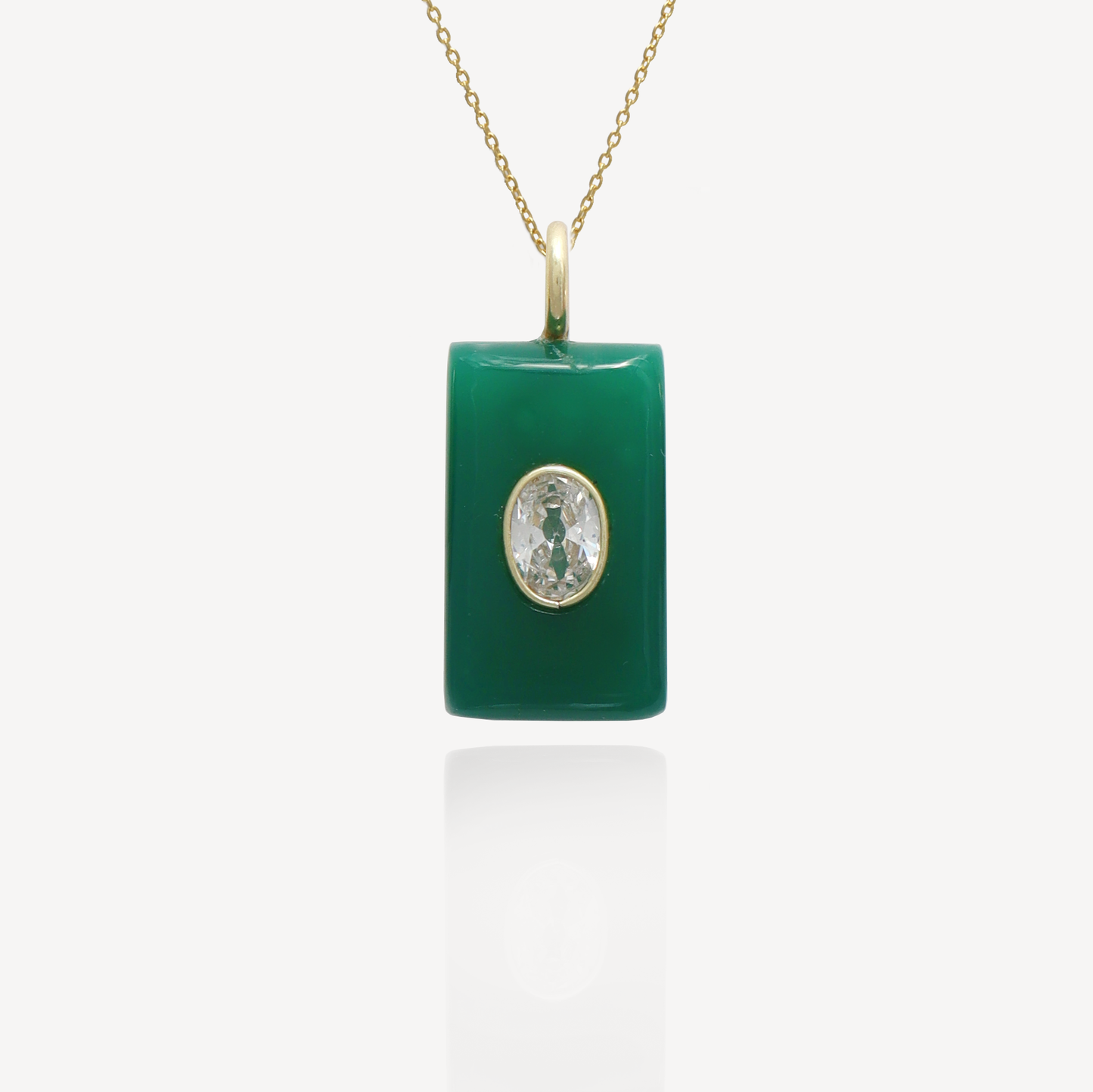 Medium Amie Green Onyx with White Topaz Pendant