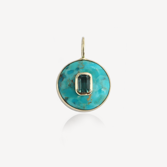 Medium Amie Turquoise with London Blue Topaz Pendant