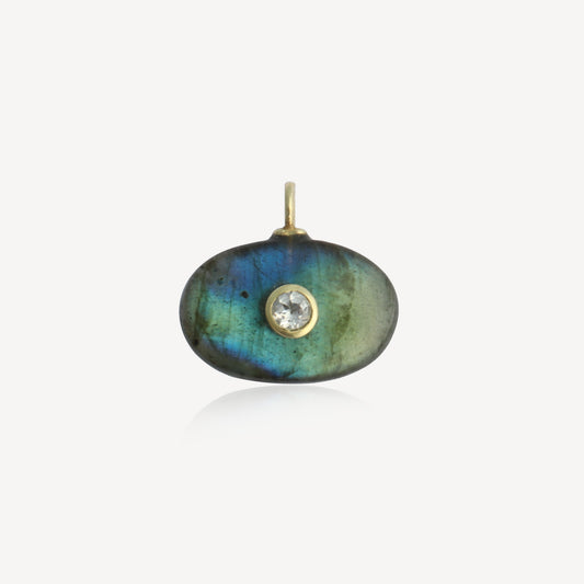 Medium Amie Oval Labradorite Pendant (No Chain)