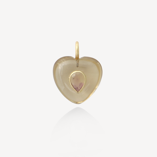 Medium Amie Lemon Quartz Heart Pendant