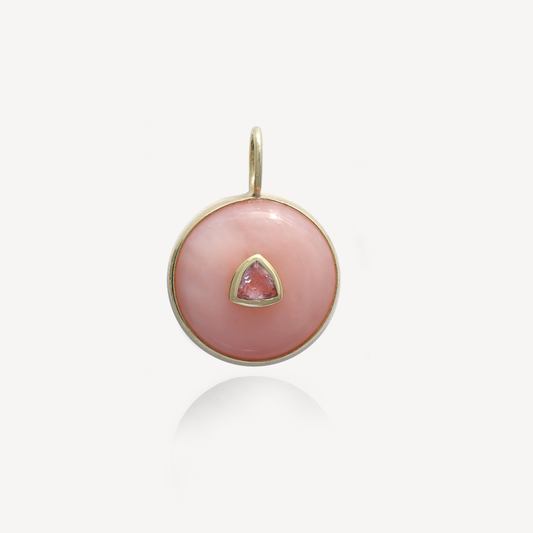 Medium Amie Turquoise Pink Opal with Morganite Pendant