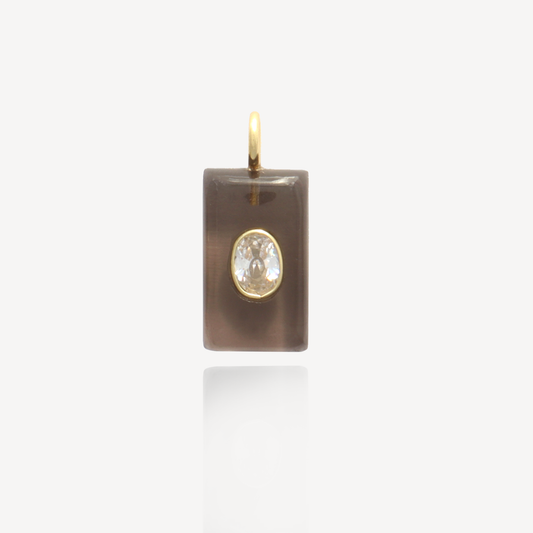 Medium Amie Smoky Quartz with White Topaz Pendant