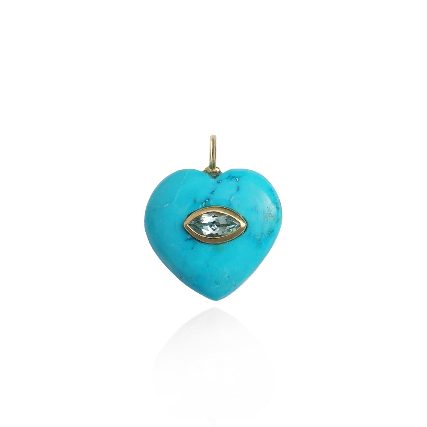 Medium Amie Turquoise Marquis Heart Pendant