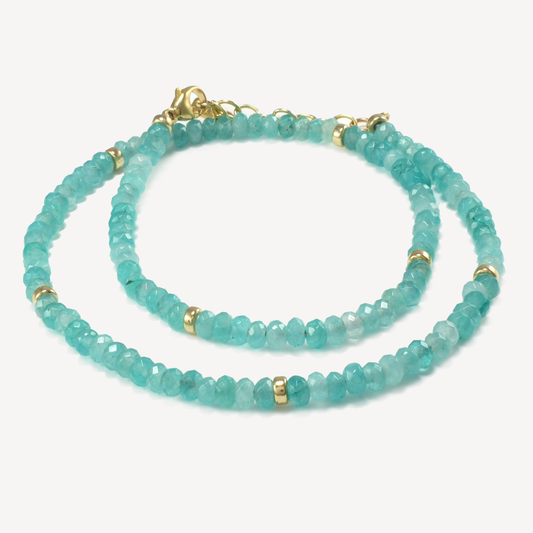 Apatite Gemstone Necklace with Beads