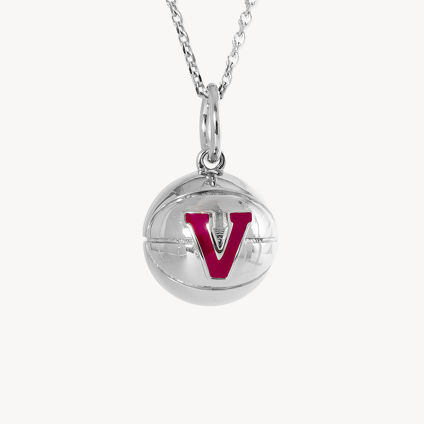 Silver Varsity Basketball Necklace