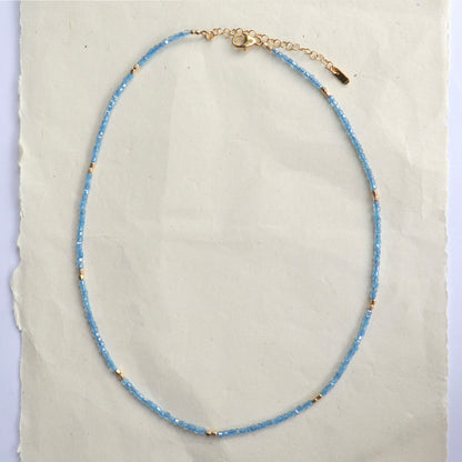 Delicate Blue Zircon Gemstone Necklace