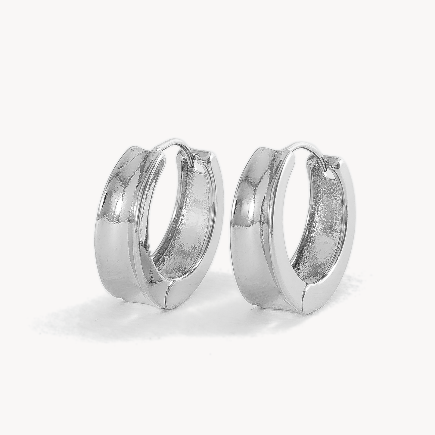 Silver Blanche Sculptural Hoops