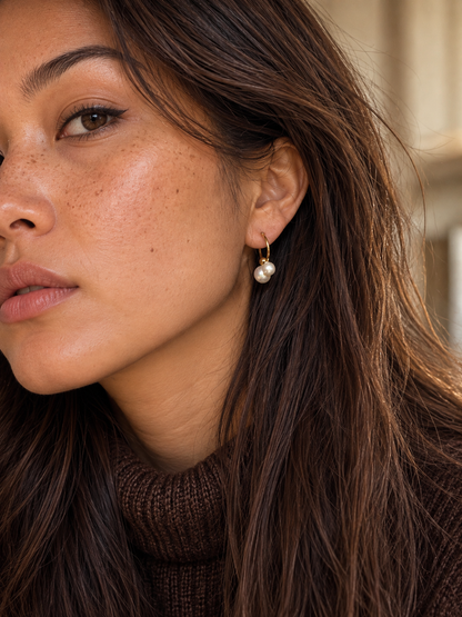 Pearl Bubble Hoop Earring