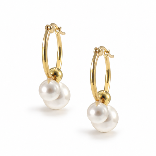Pearl Bubble Hoop Earring