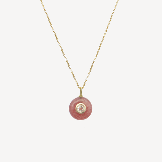 Cherie Mini Strawberry Rutilated Quartz Pendant Necklace