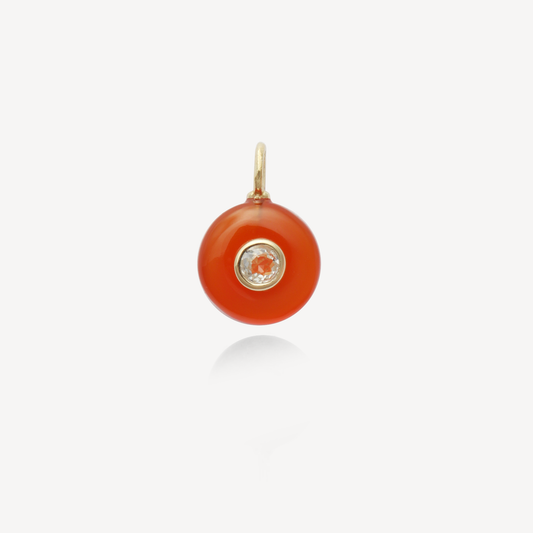 Small Cherie Round Carnelian Pendant