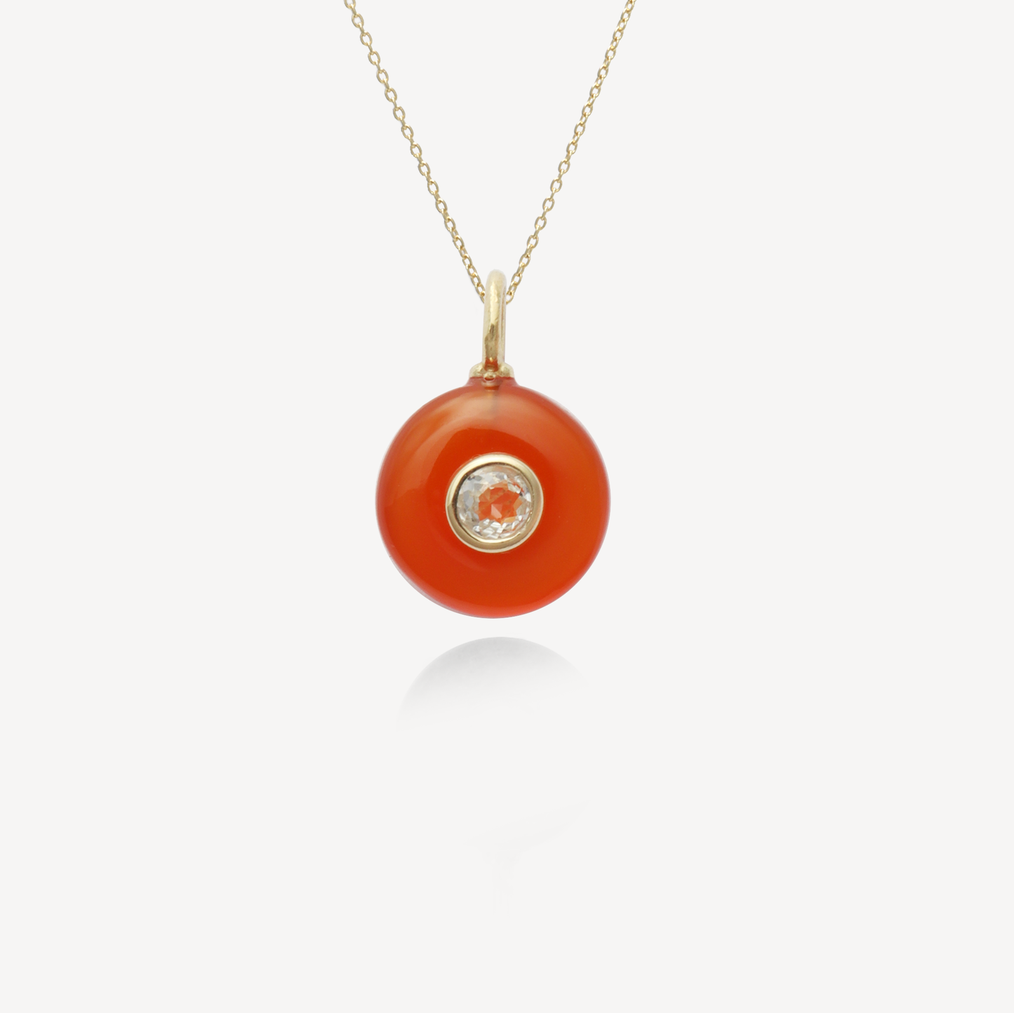 Small Cherie Round Carnelian Pendant