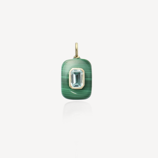 Small Cherie Rectangle Malachite Pendant
