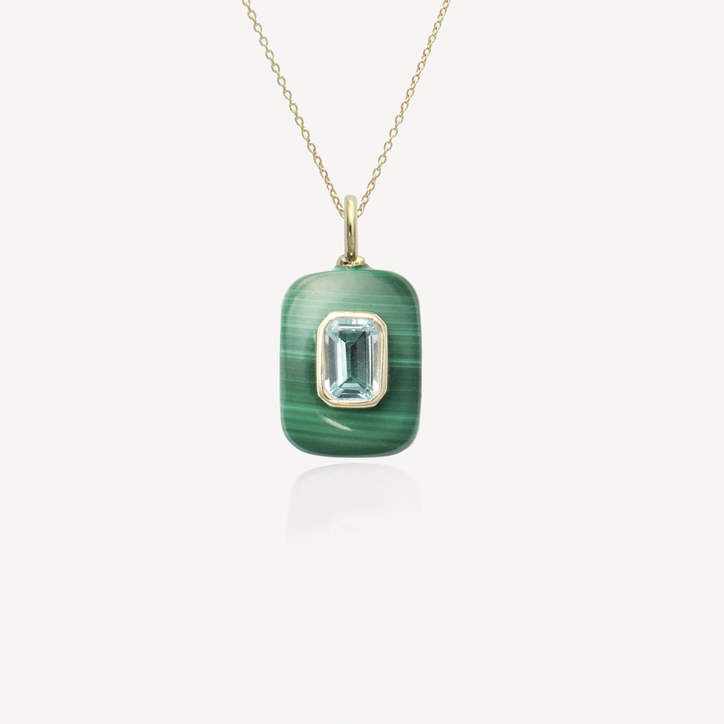 Small Cherie Rectangle Malachite Pendant