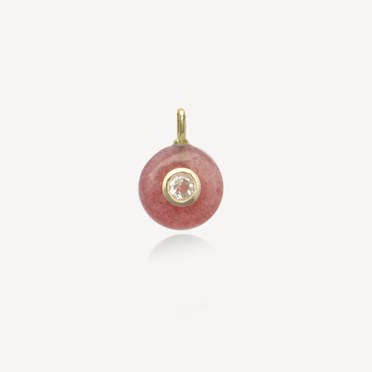 Small Cherie Strawberry Rutilated Quartz Pendant (No Chain)