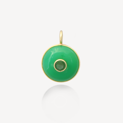 Medium Amie Round Chrysoprase Pendant (No Chain)