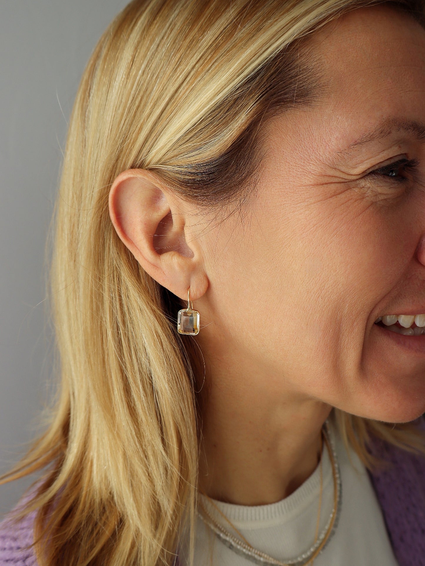 Small Gemma Clear Quartz Drop Earrings