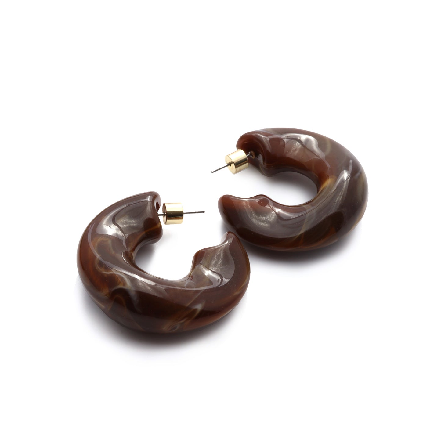 Dark Brown Rena Resin Hoops
