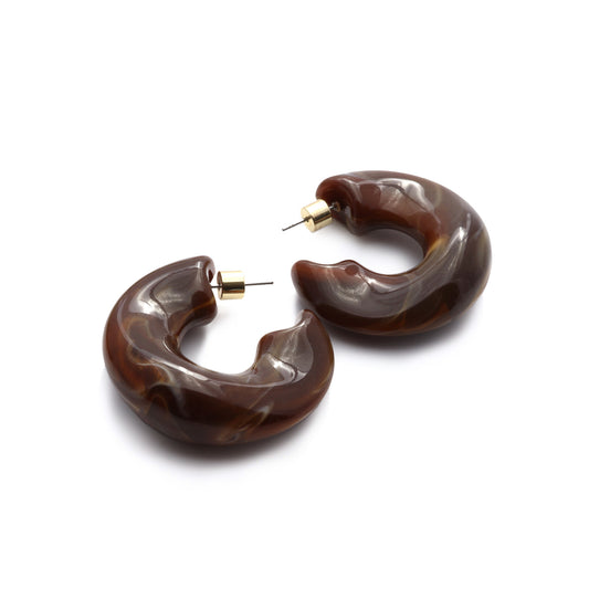 Dark Brown Rena Resin Hoops