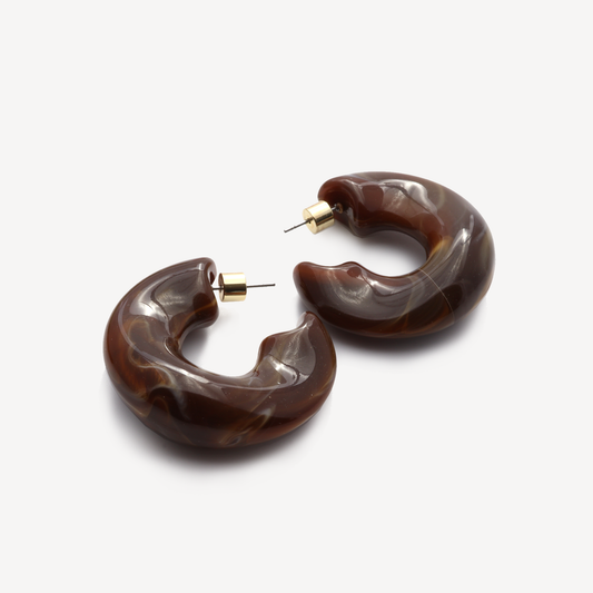 Dark Brown Rena Resin Hoops