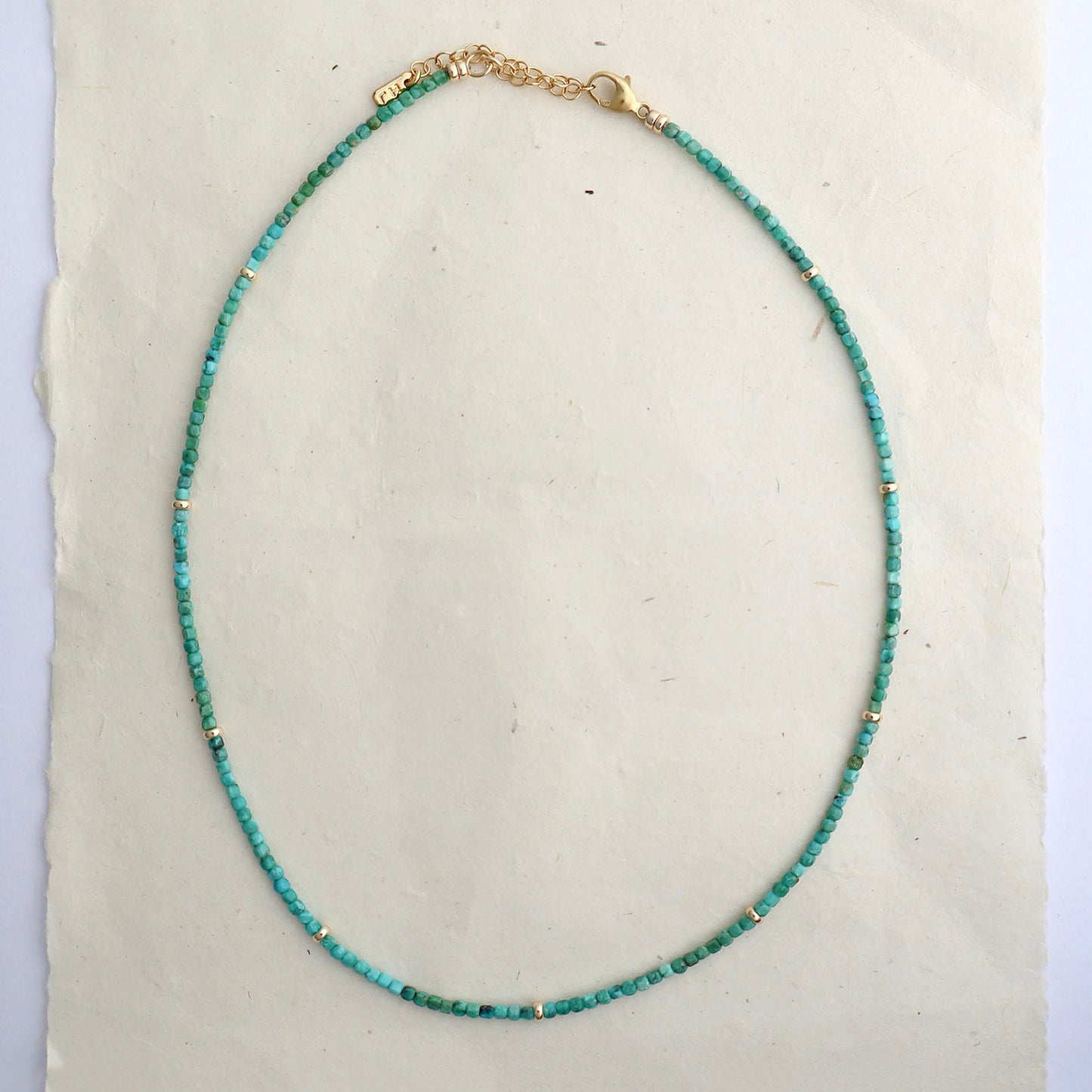Delicate Green Turquoise Boxed Gemstone Necklace