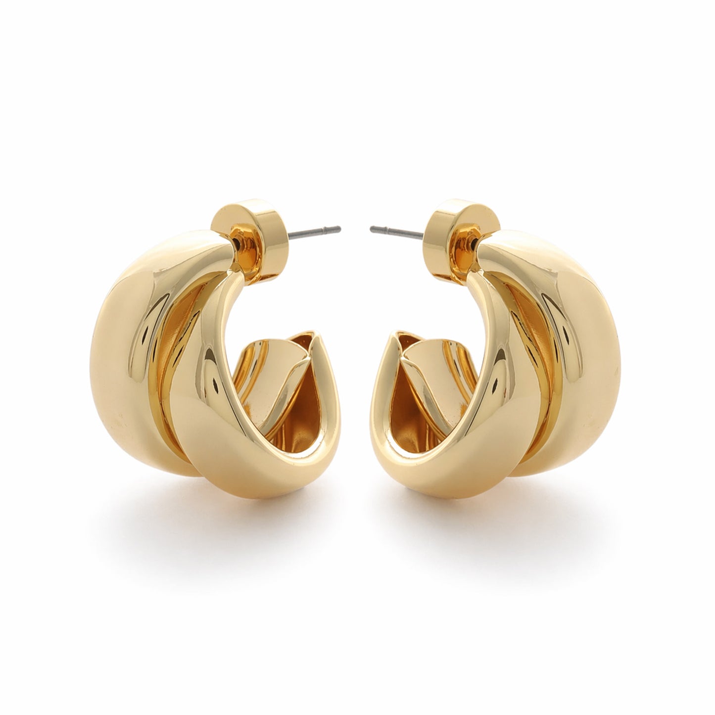 Gold Crossover Hoops