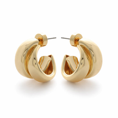 Gold Crossover Hoops