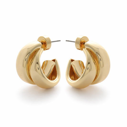 Gold Crossover Hoops