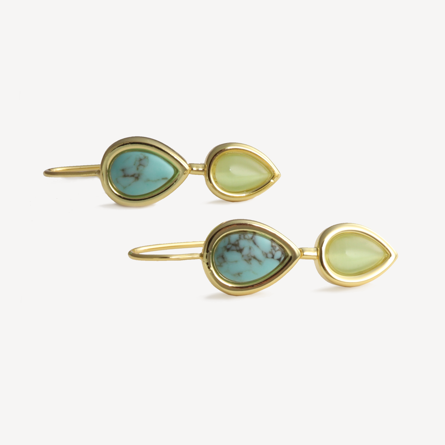 Roma Turquoise and Green Catseye Earring