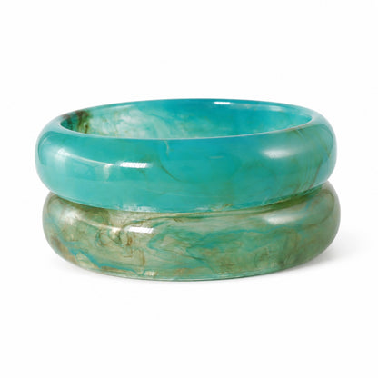 Turquoise Capri Resin Bangle Set
